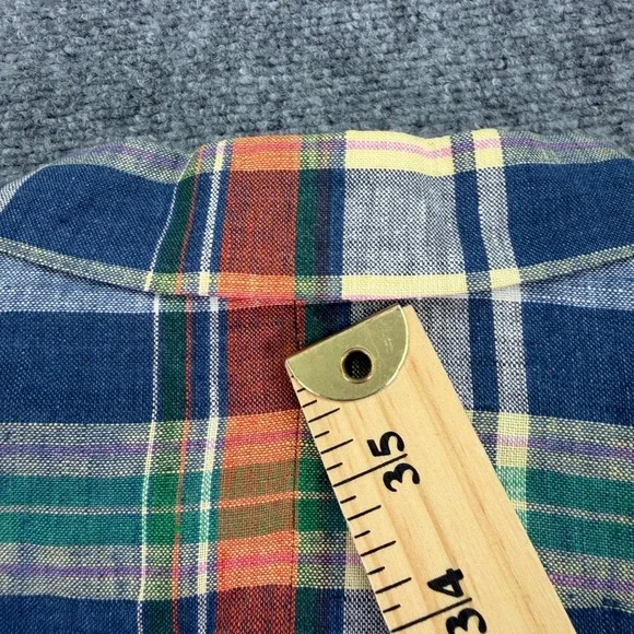 Tommy Hilfiger Blazer Mens 42L Colorful Plaid Ethan 100% Linen Jacket $295 MSRP